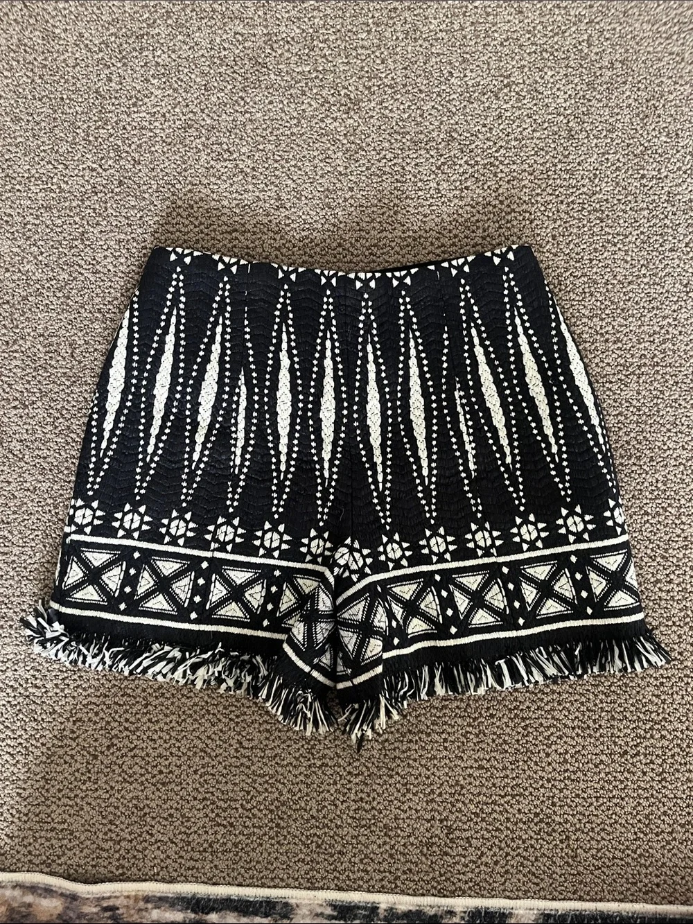 Tory Burch tweed fringe shorts